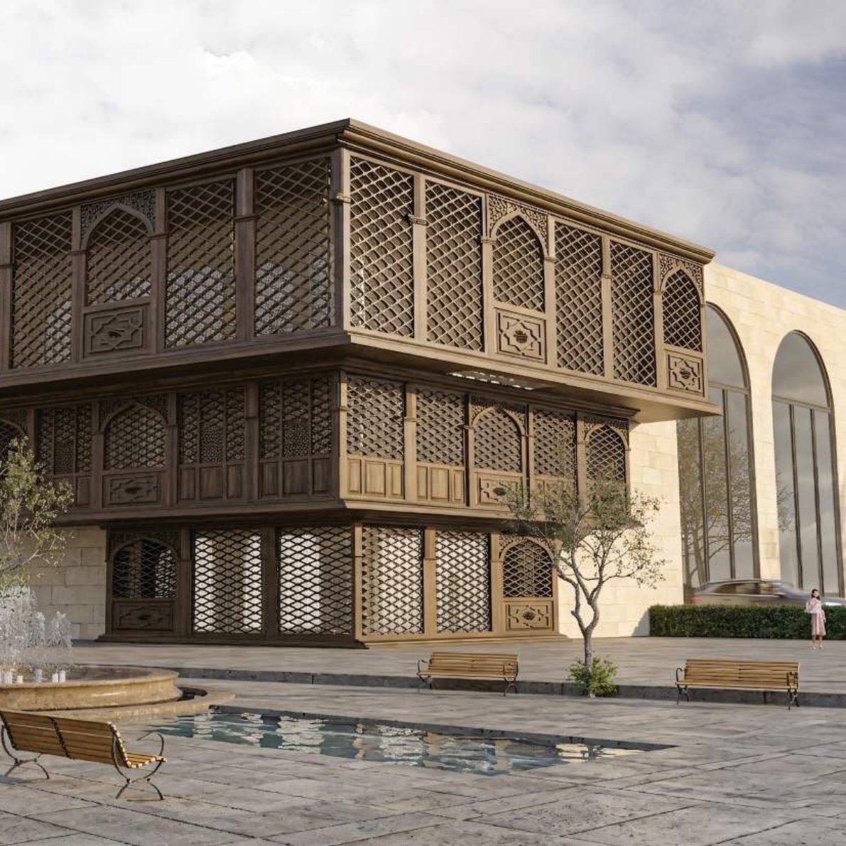 The Iraqi Shanshol above the fountain plaza